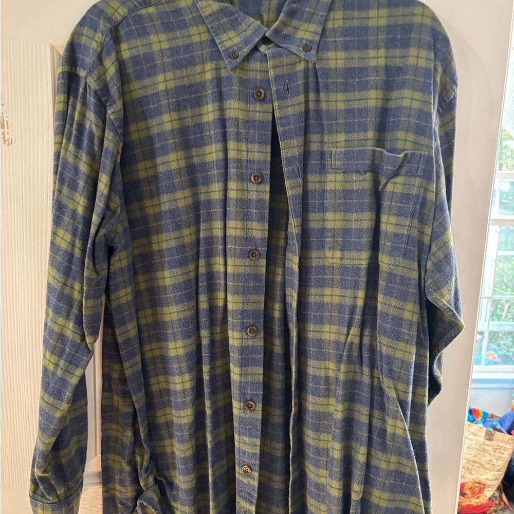 Orvis Blue and Green Checkered Casual Shirt